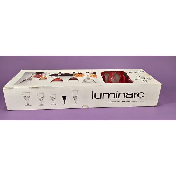 Set 6 Luminarc Flamenco Stemware Cordial Glasses New/Old Stock Open Box - Picture 2 of 8